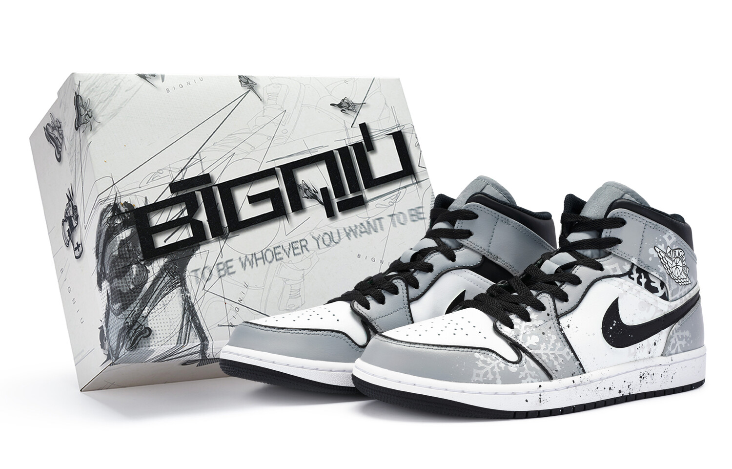 

Кроссовки Air JORDAN 1 Vintage Basketball Shoes Men Mid-Top Silver