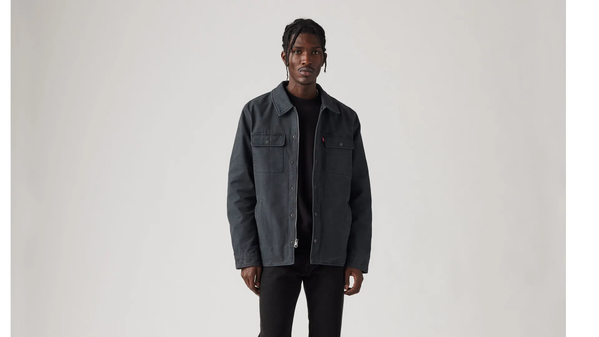 

Хлопчатобумажная куртка-рубашка Levi's, серый