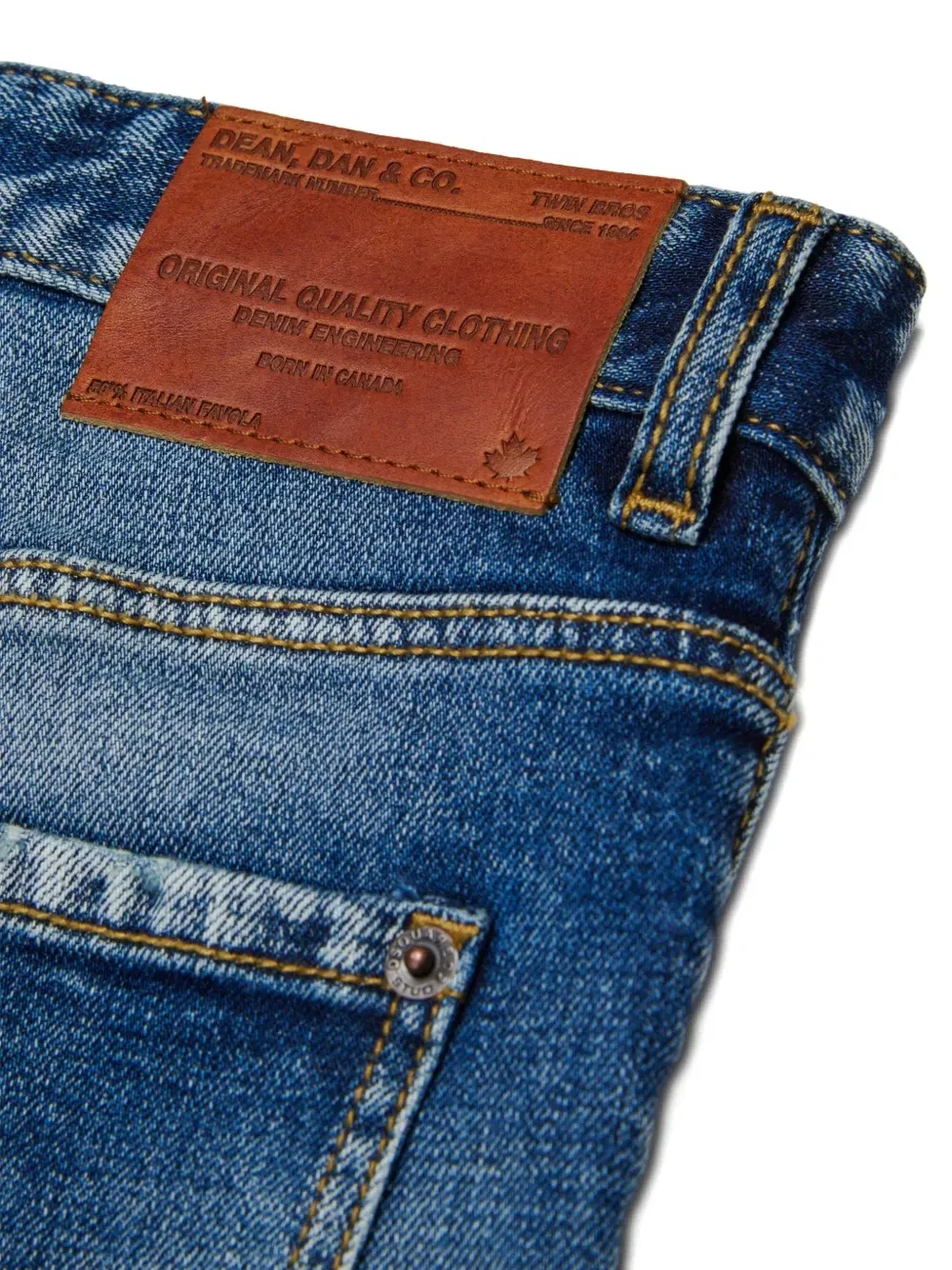 Прямые джинсы с эффектом потертости Dsquared2 Kids, синий — фото 4