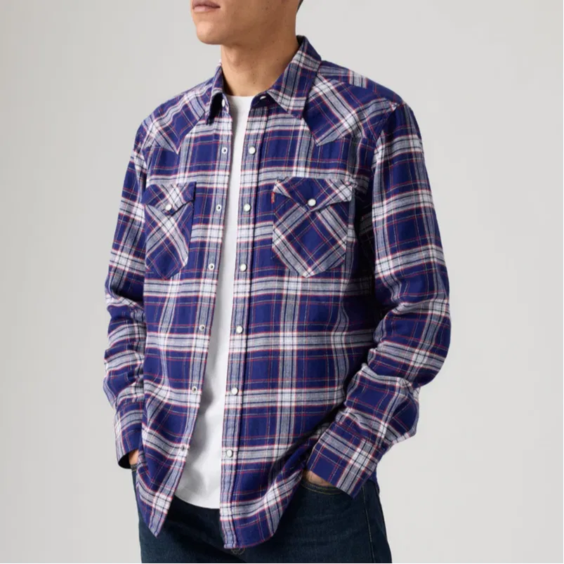 Рубашка мужская Blue Pointed Collar Moderate Denim Levis — фото 3