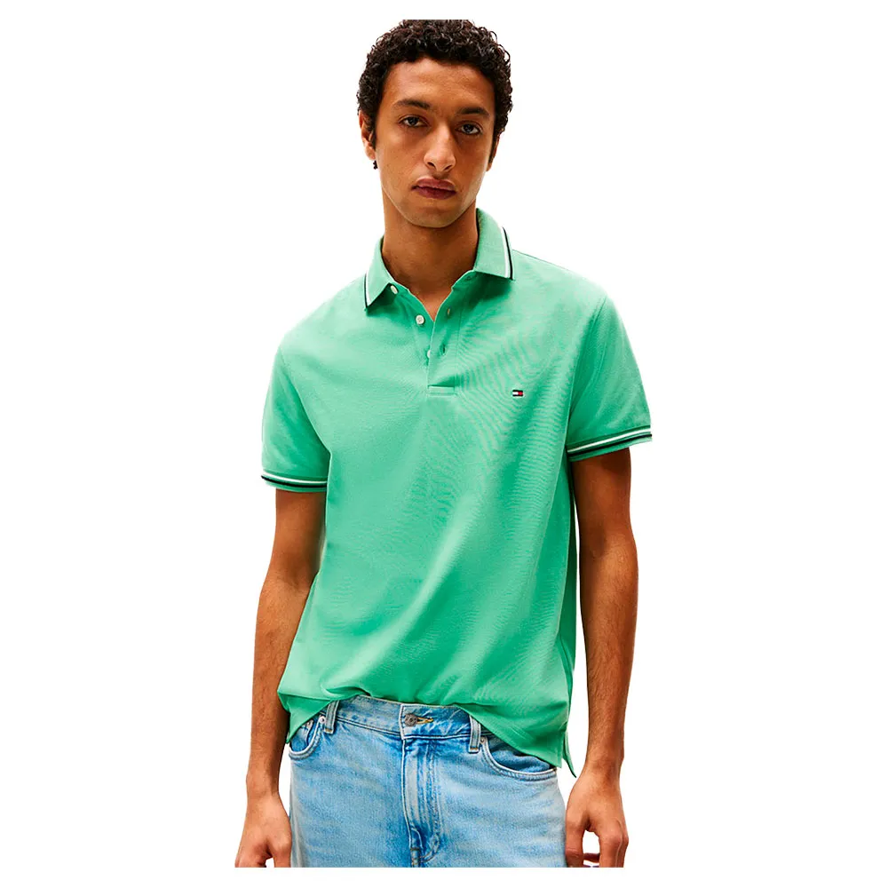 

Поло с коротким рукавом Tommy Hilfiger Tipped Slim Fit, зеленый