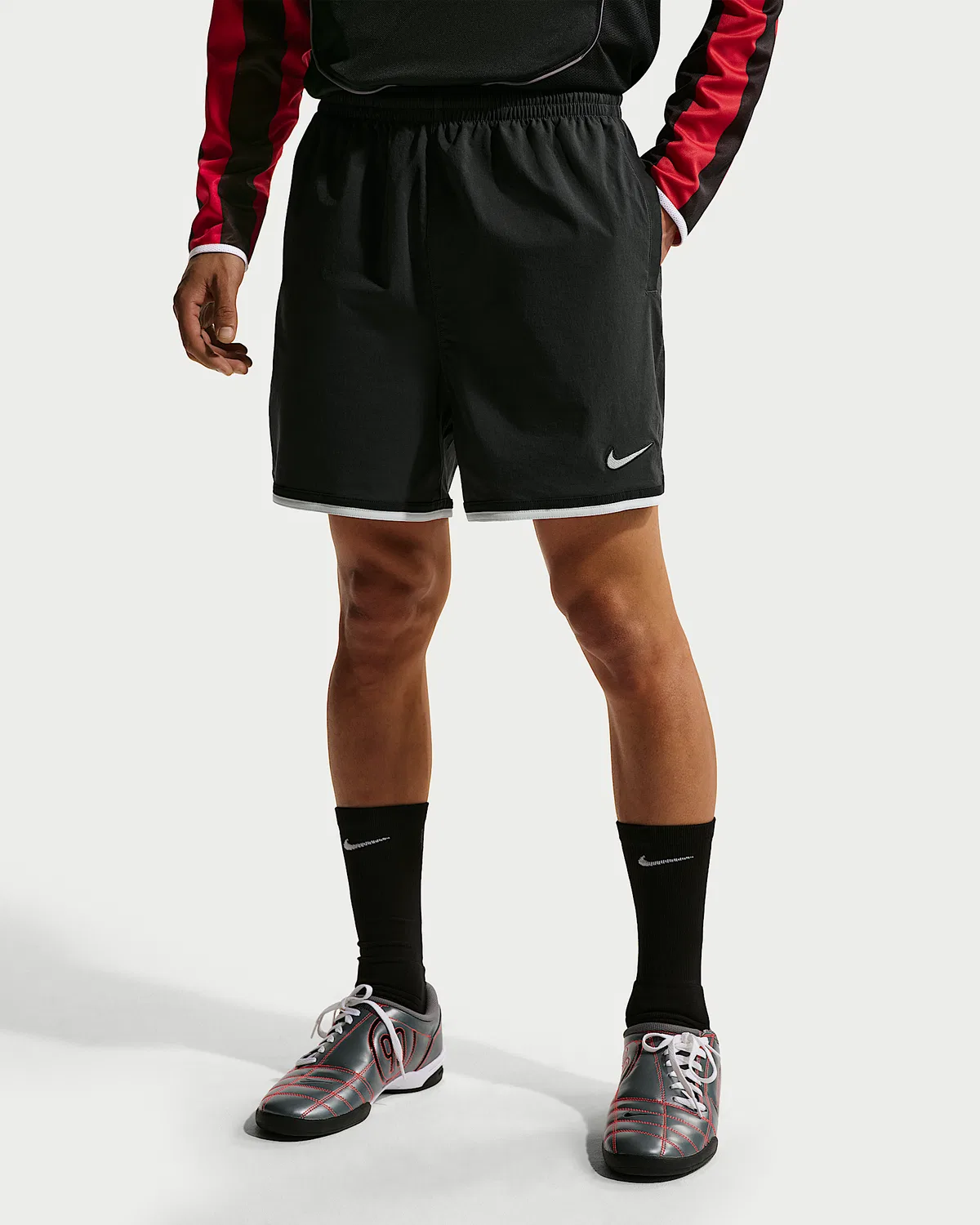 Мужские футбольные шорты Nike Dri-FIT 5", Off Noir/Off Noir/Summit White/Summit White — фото 2