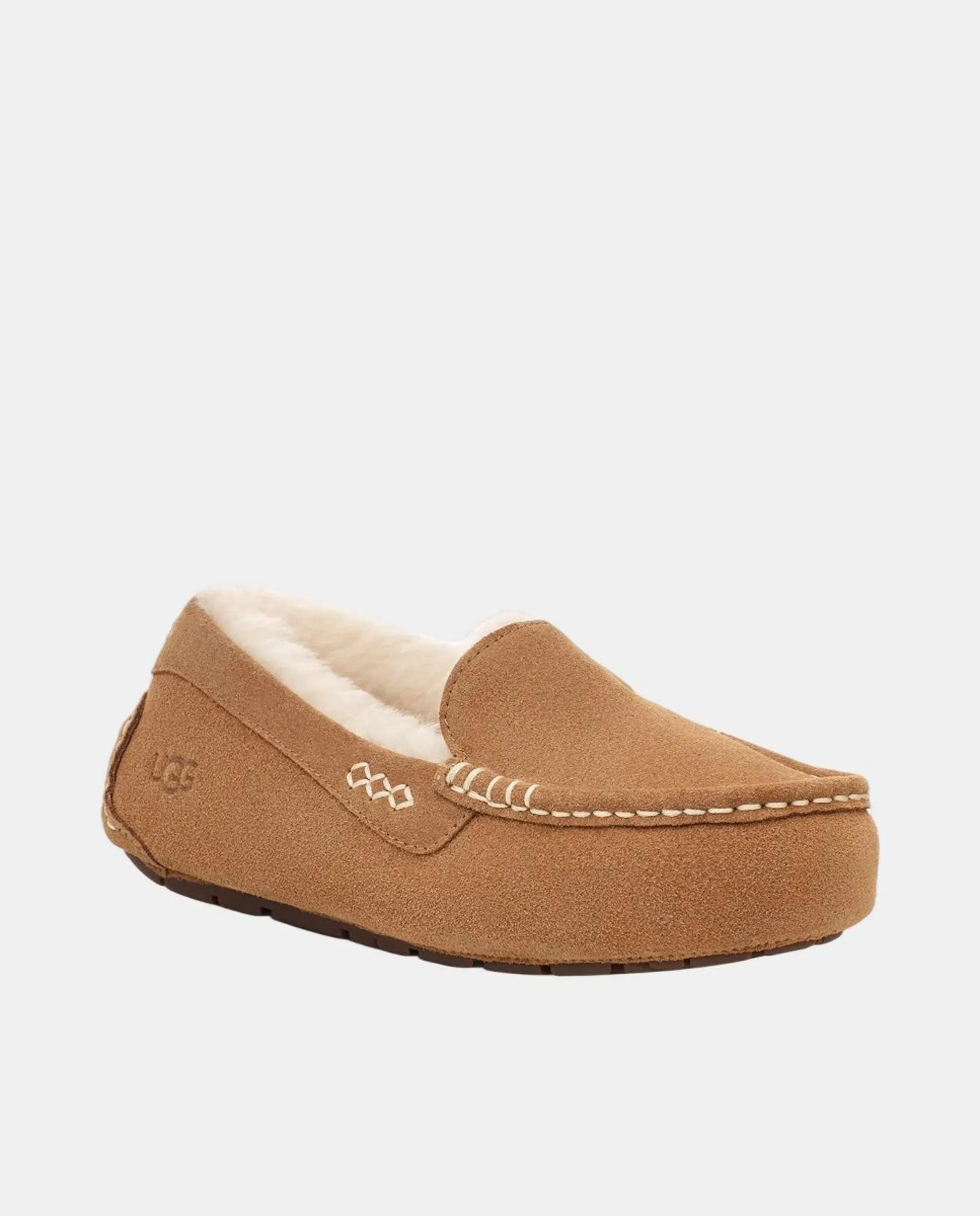 Женские тапочки ELEA SLIP ON из кожи с меховой подкладкой Ugg, коричневый — фото 2