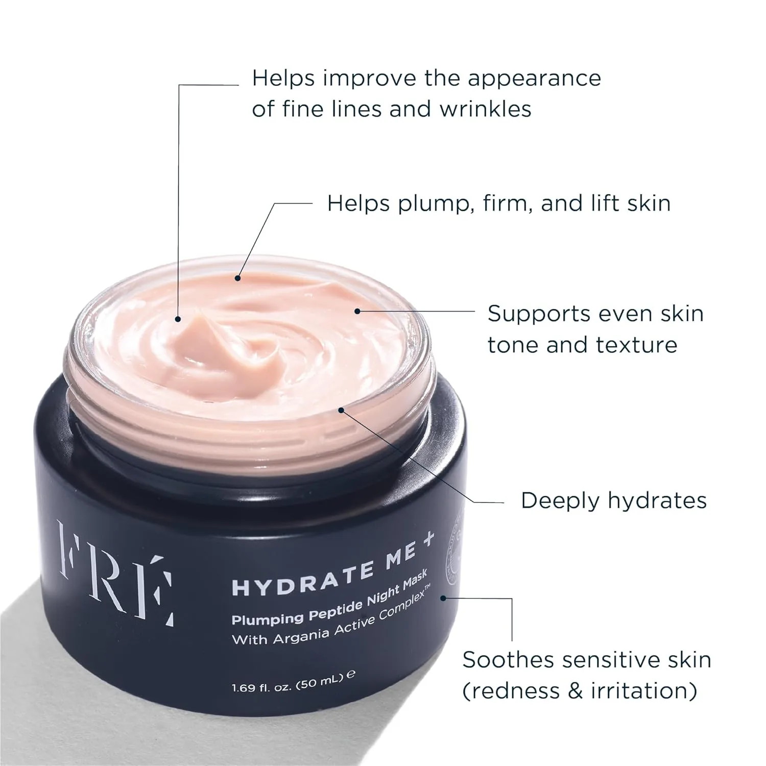 Маска для лица Fre — Ночная FRÉ Face Plumping Peptide Night Mask - укрепляет, разглаживает и обновляет кожу, 50 мл — фото 4