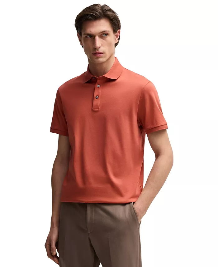 

Мужская поло из мерсеризованного хлопка Regular-Fit Hugo Boss, красный
