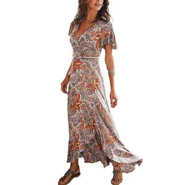 

Женское платье макси с разрезом и принтом Lascana, Multicolor