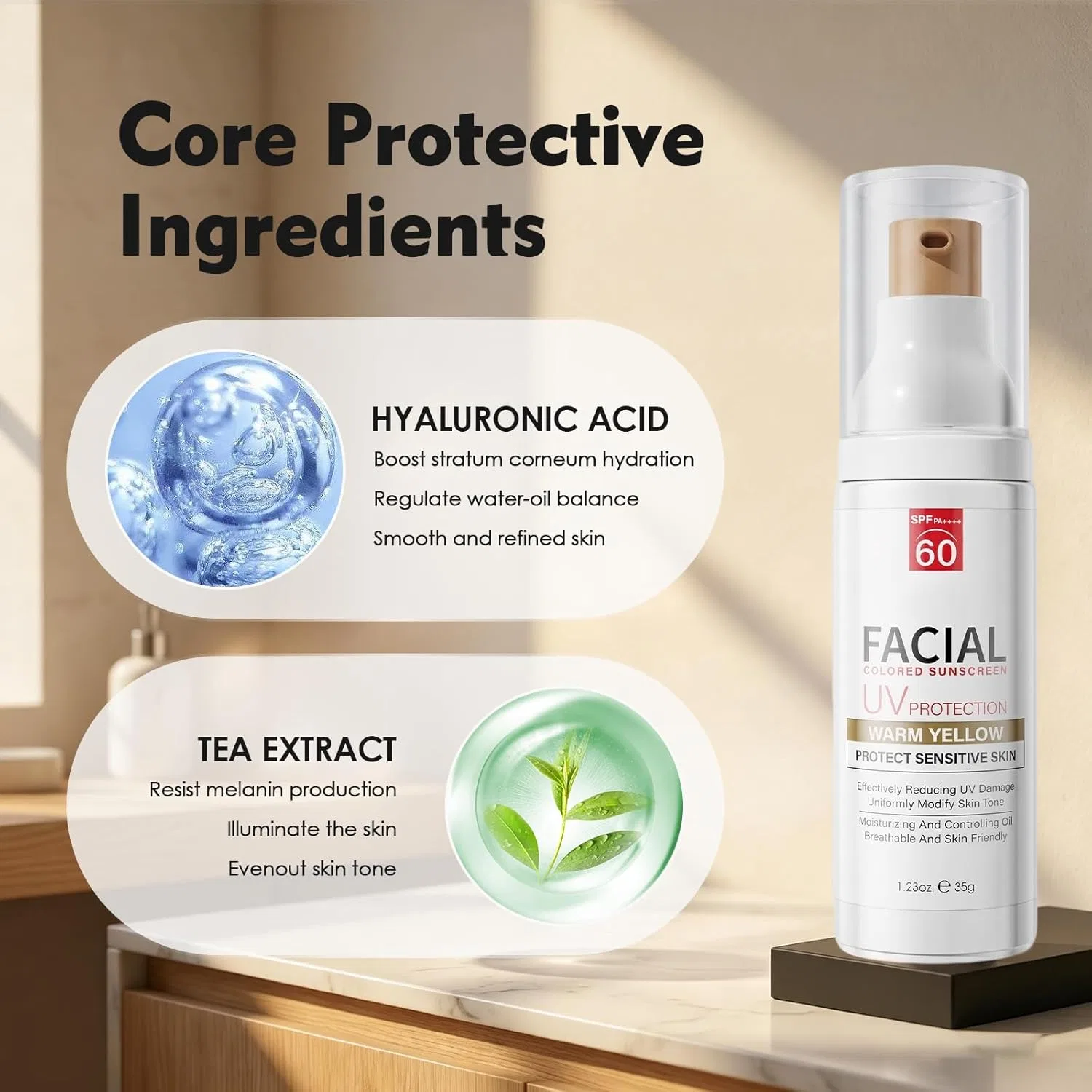 Солнцезащитный крем для лица SPF60+ 35 мл Probuk, Type White — фото 2