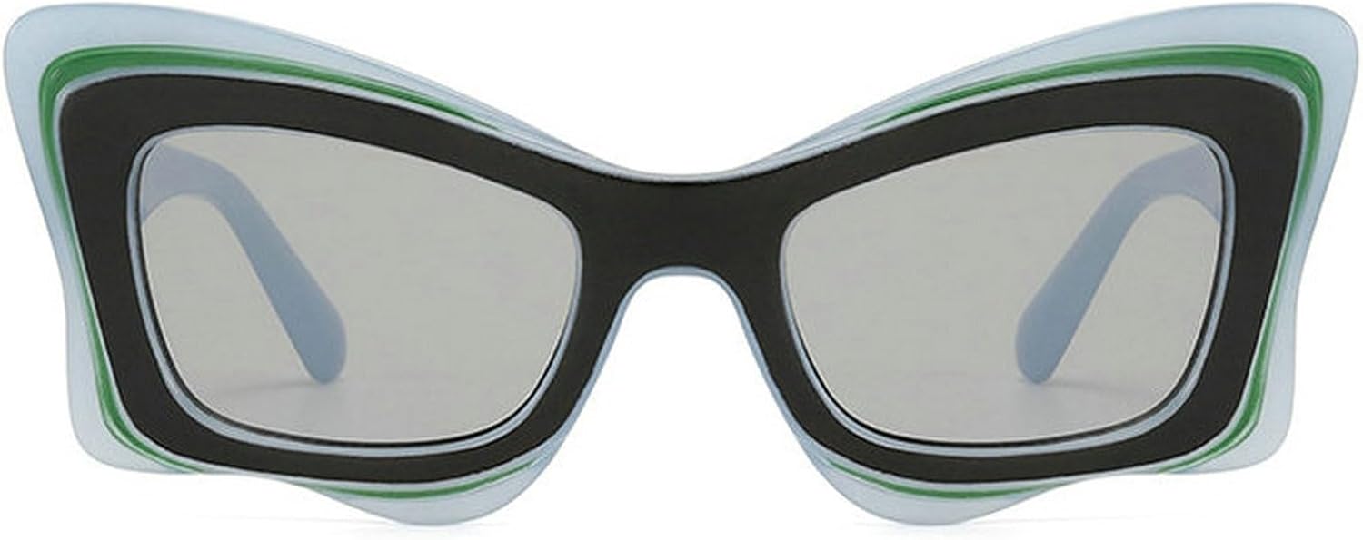 

COTIA Модные солнцезащитные очки неправильной формы «кошачий глаз» для женщин, с оригинальным дизайном, в форме бабочки, для использования на открытом воздухе, модель W37, Blue