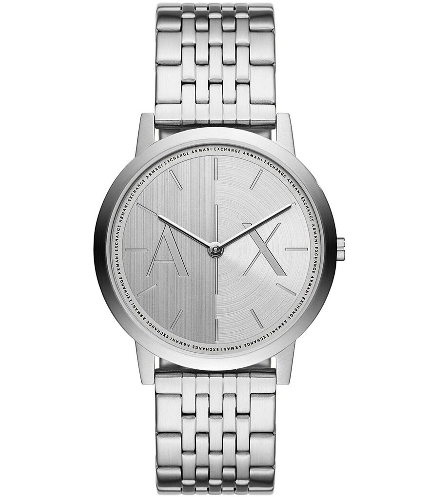 

Armani Exchange Men's Dale Rd. Двустрелочные часы-браслет из нержавеющей стали, серебро