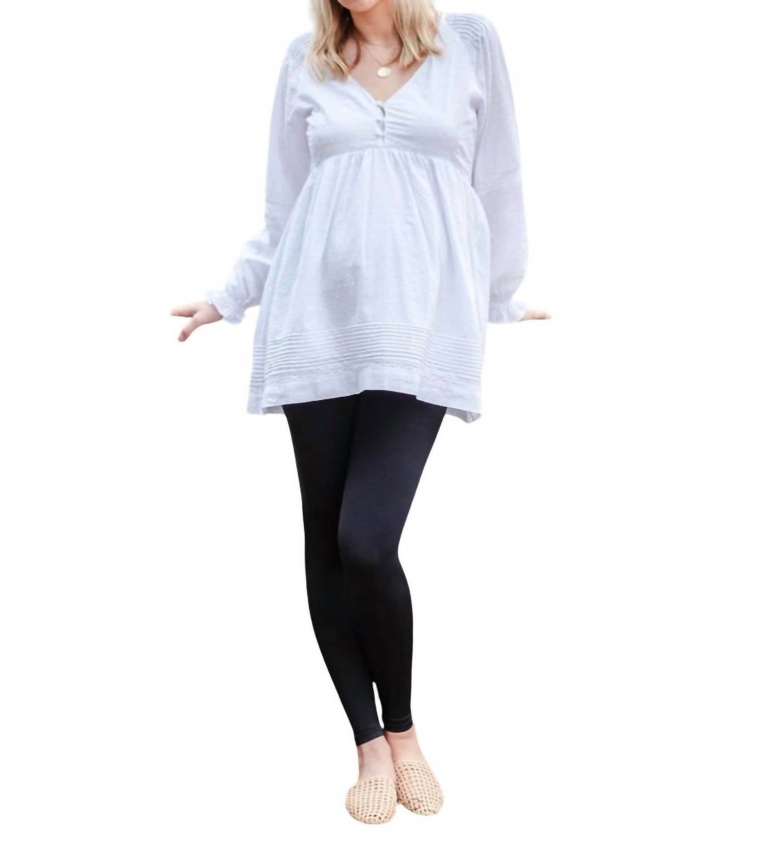 

Швейцарская хлопковая блузка в горошек белого цвета Liv Maternity