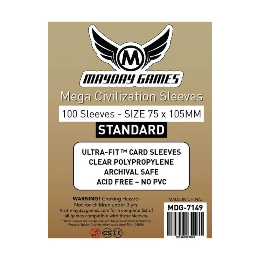 

Рукава Mega Civilization — 75 x 105 мм (100), Board Game Sleeves (Mayday Games)