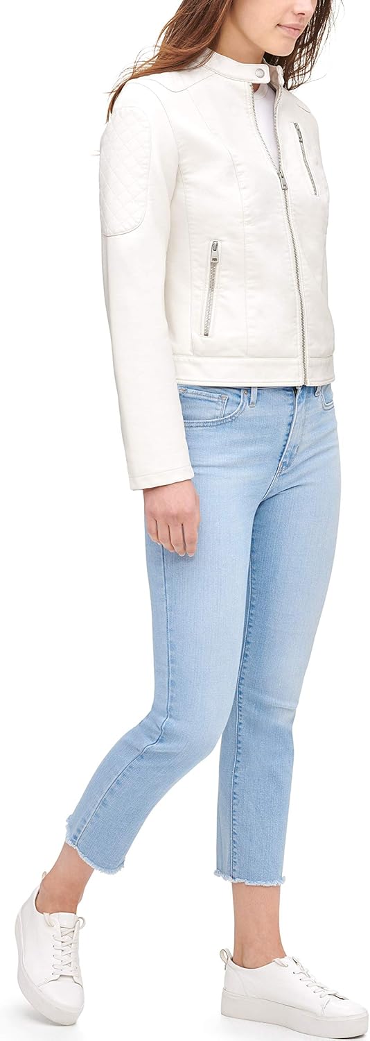 Женская куртка для мотокросса Levi's из искусственной кожи (стандартная и плюс), Oyster — фото 4