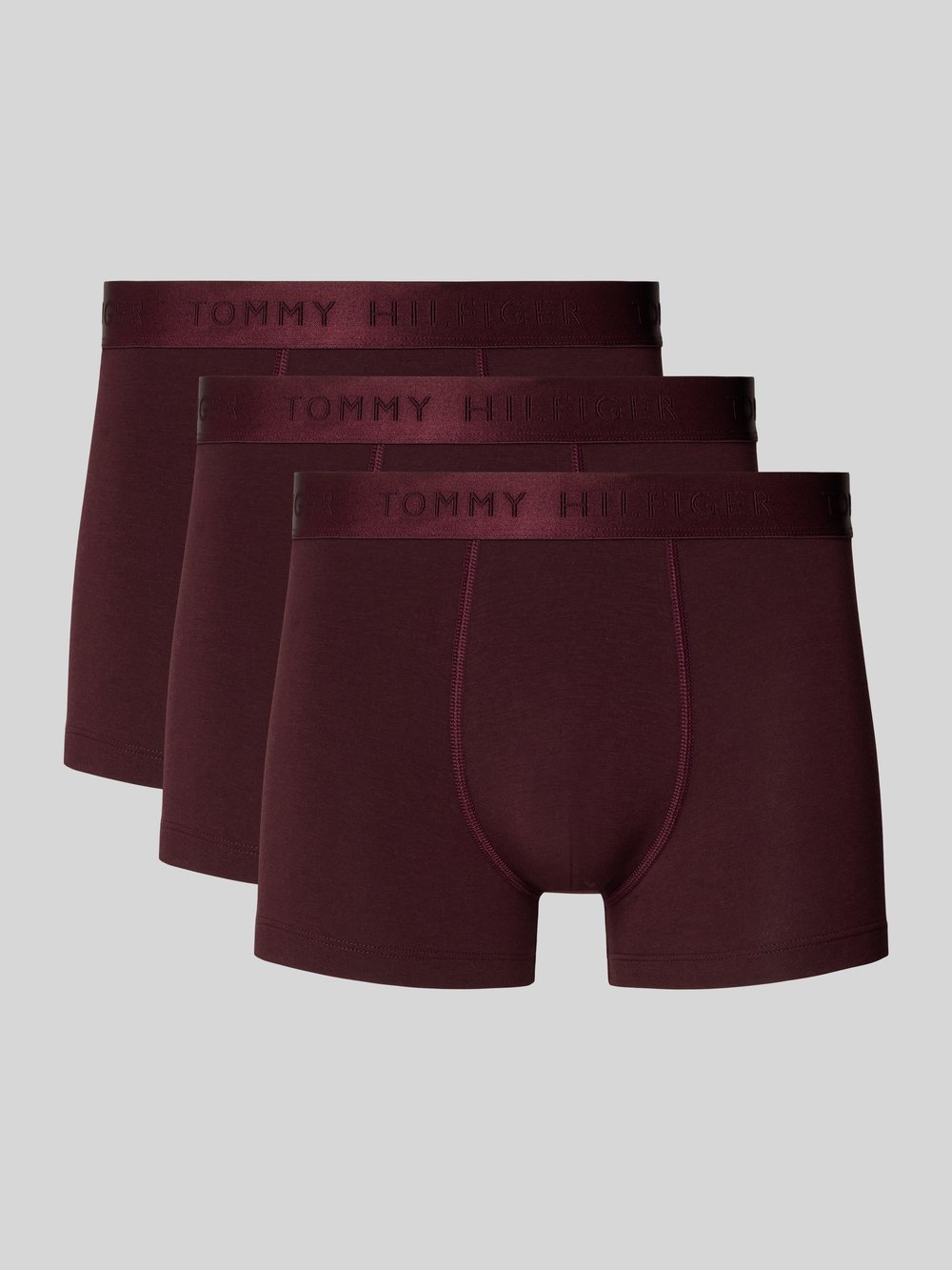 

Боксеры с эластичным поясом и логотипом в упаковке 3 шт Tommy Hilfiger, бордовый