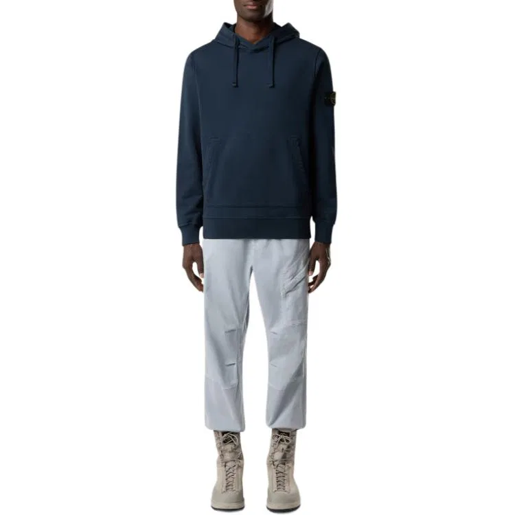 Толстовка с кулиской и патчем с логотипом STONE ISLAND, Marine Blue — фото 4