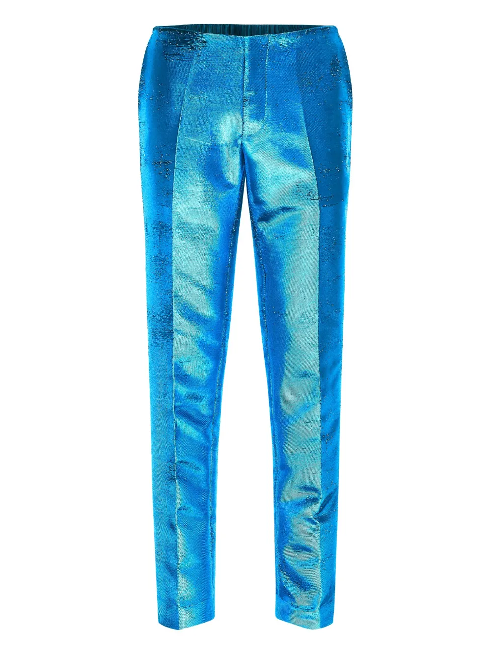 

Строгие брюки с эффектом металлик MM6 Maison Margiela, синий