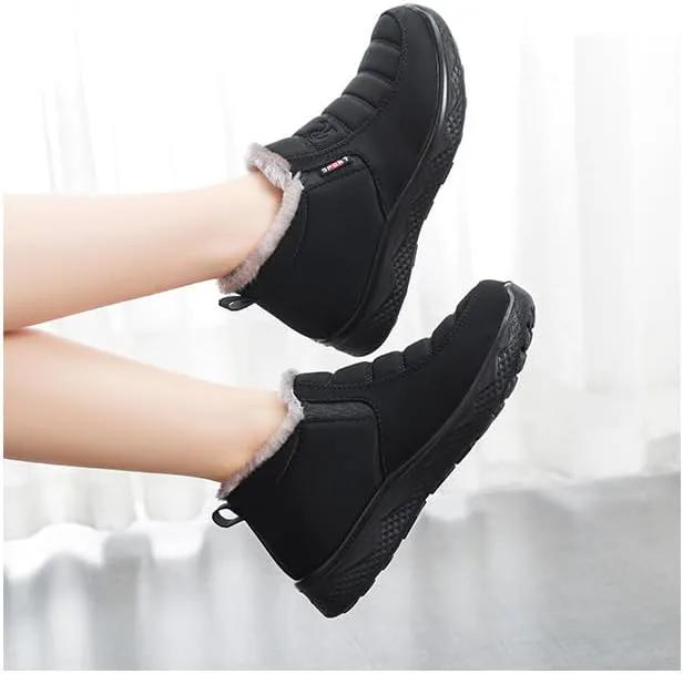 

Мужские теплые хлопковые ботинки на молнии DHAEY, снежные ботинки до щиколотки, зимние плюшевые ботинки на легкой подошве, повседневная обувь, черный