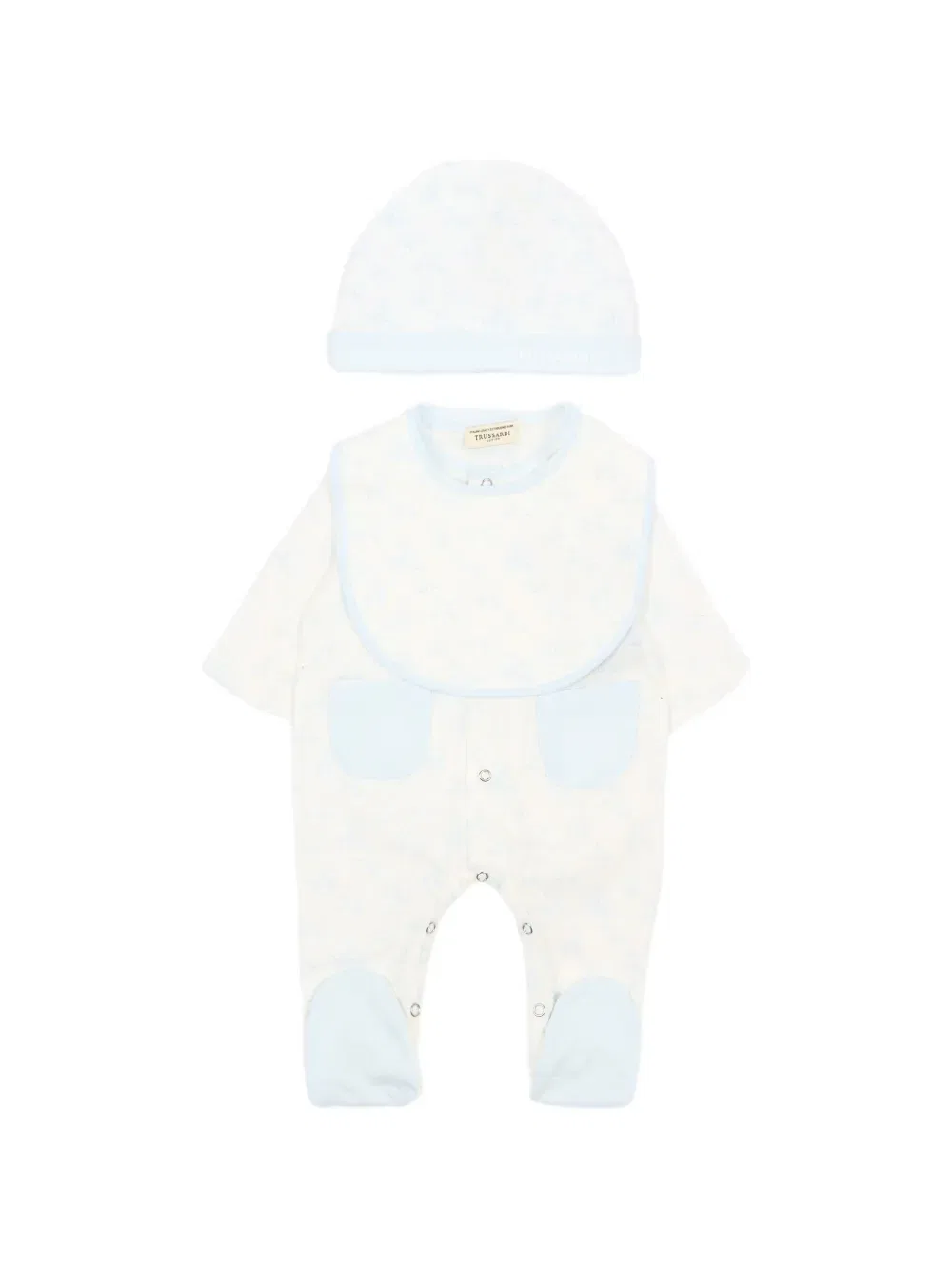 Комплект детского комбинезона с принтом и карманами Trussardi Junior, нейтральный