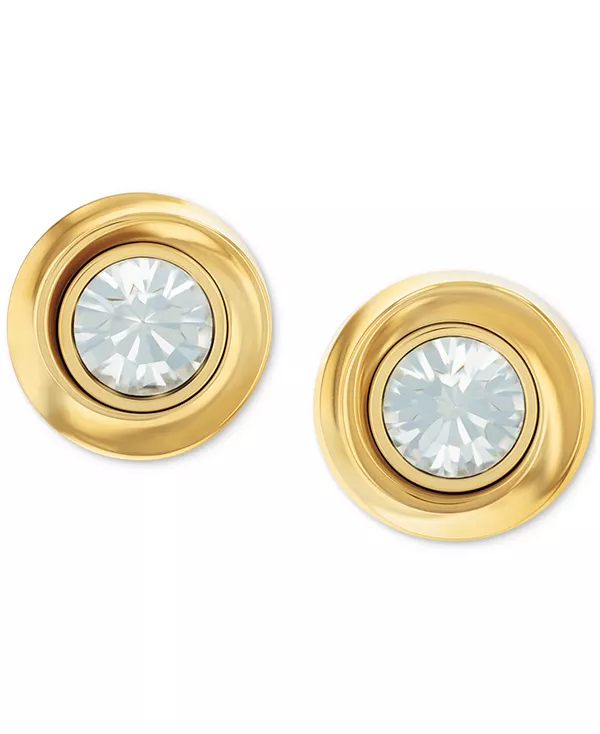 

Серьги-Гвоздики с витой оправой из нержавеющей стали с кубическим цирконием Calvin Klein, gold