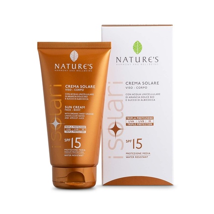 

Солнцезащитный крем для лица и тела Nature's SPF 15 с биоактивным гидролатом апельсина Bios Line