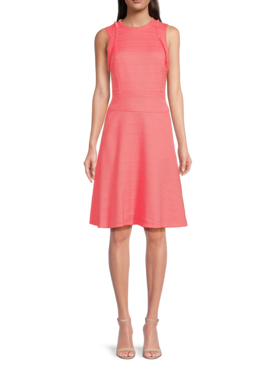 

Платье длиной до колена с фактурной бахромой Tommy Hilfiger, цвет Pink Sherbert
