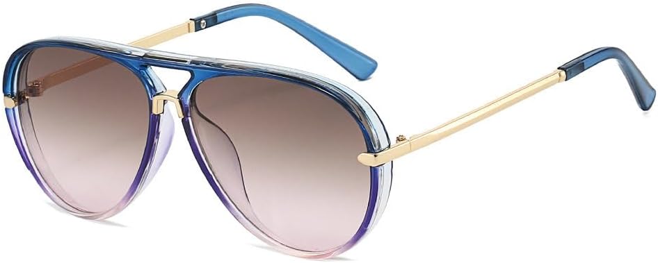 

Солнцезащитные очки UV400 с двойной перемычкой, увеличенного размера, градиентной расцветкой в ​​стиле панк, подходят для женщин и мужчин, для бега и занятий спортом на открытом воздухе UYPTK, Gradient Blue Tea