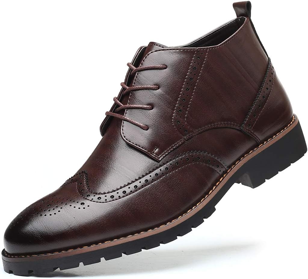 

Мужские ботинки Santimon с крыльями, из лакированной кожи, с шнуровкой, дерби, оксфорды, ботильоны, дезерт-ботинки, байкерские ботинки, коричневый