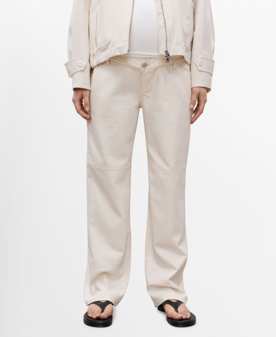 

Женские джинсы для беременных с широкими штанинами MANGO, Off White