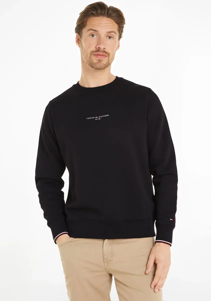 

Толстовка Tommy Hilfiger "TOMMY LOGO TIPPED CREWNECK", черный