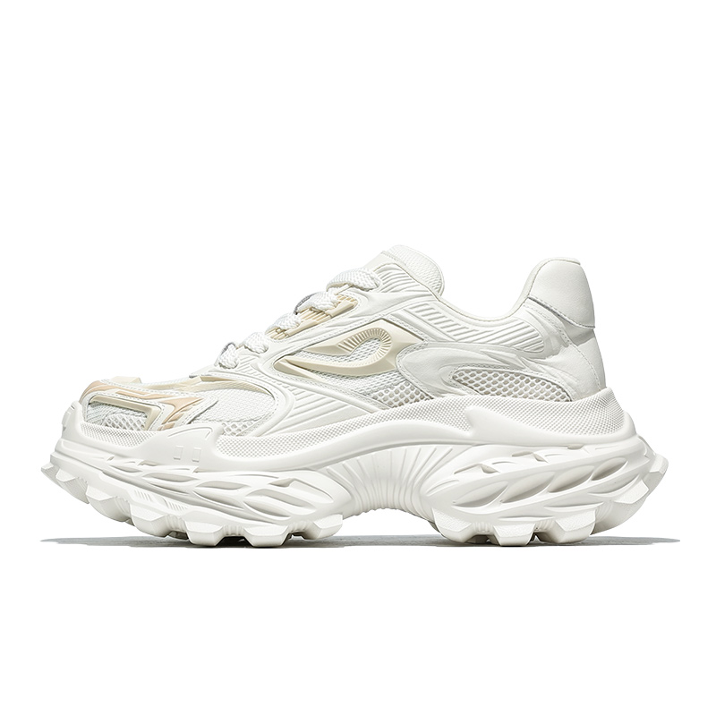 

Дышащие низкие массивные кроссовки Lava Series для увеличения роста, мужские MOERBAI, White