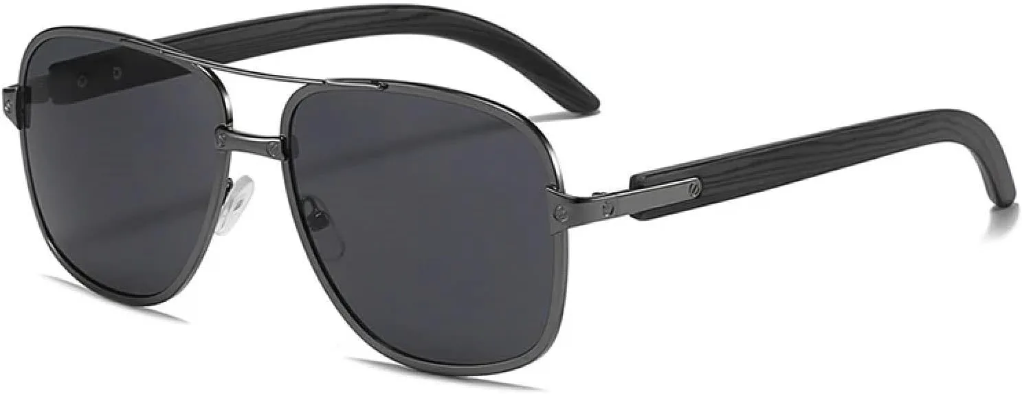 

Модные солнцезащитные очки для женщин и мужчин, винтажные, с двойной перемычкой, для активного отдыха и вождения, с защитой от УФ-излучения UV400 TKKTLLT, Gun Gray