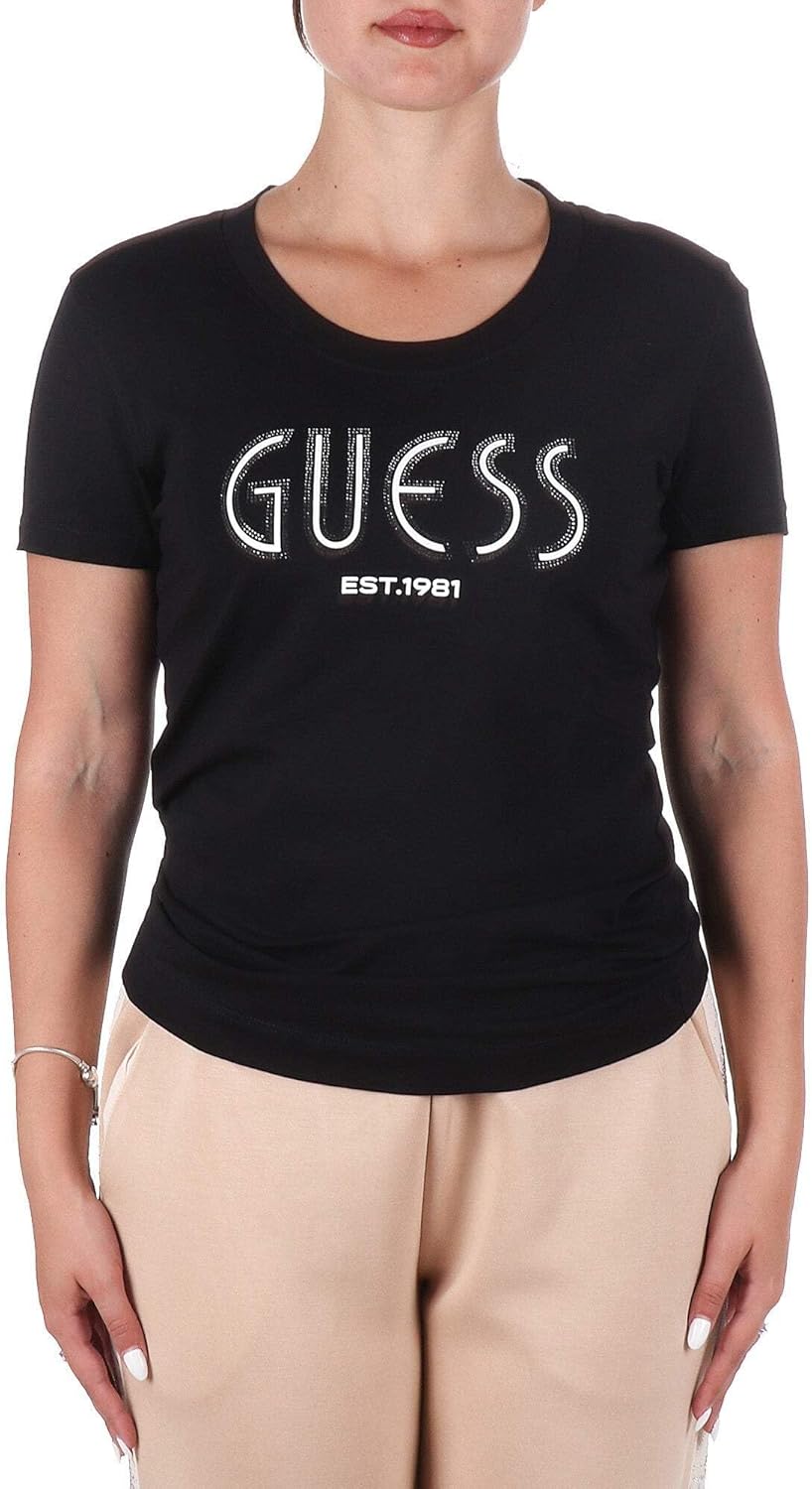

GUESS женская футболка с коротким рукавом и логотипом Eco, Jet Black, Черный, GUESS женская футболка с коротким рукавом и логотипом Eco, Jet Black