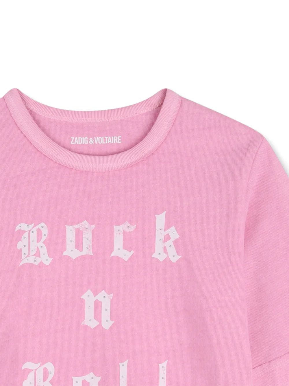 Футболка с принтом Zadig & Voltaire Kids, розовый — фото 3