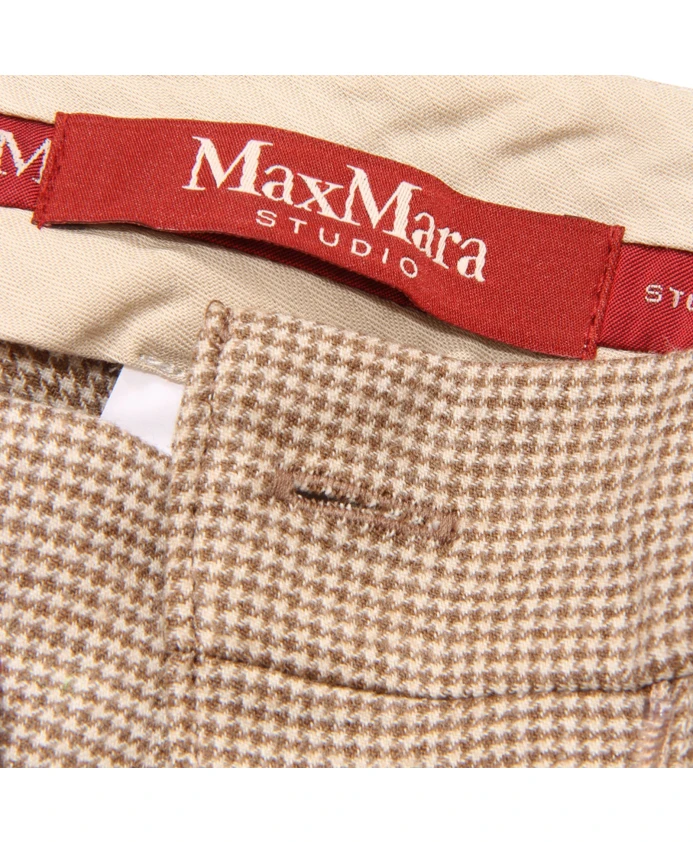 Брюки из шерсти в стиле «палпити» Max Mara, бежевый — фото 4