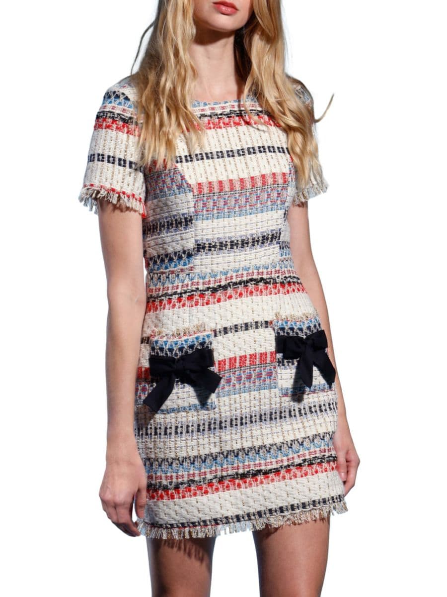 

Мини-платье Jada из твида с бахромой Walter Baker, цвет White Multicolor
