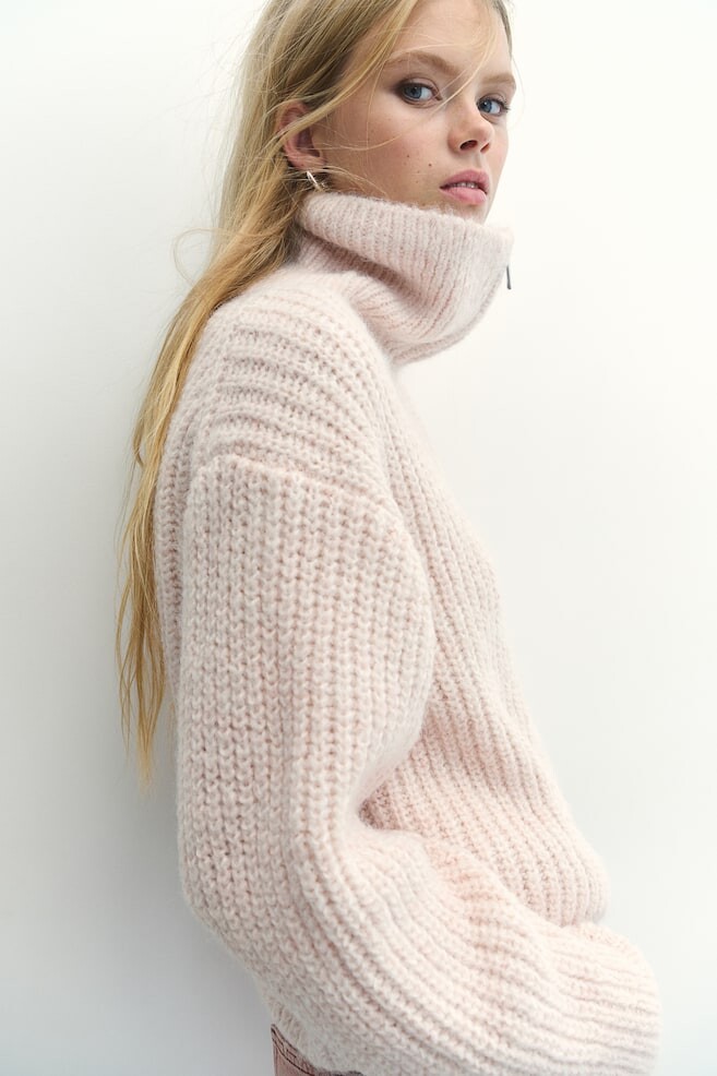 

Кардиган в рубчик на молнии H&M, розовый