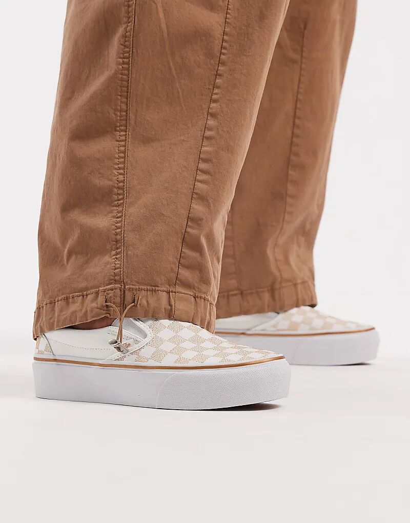 Кеды Vans Classic на платформе в золотом цвете