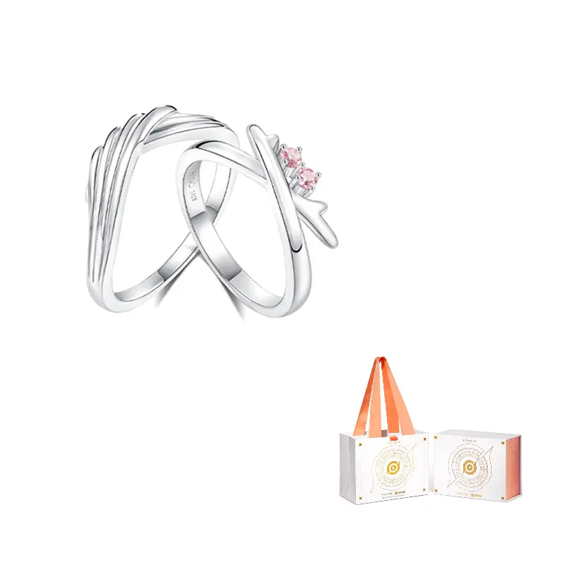 

FANCI S925 серебряные кольца Guardian Heart с закрытым концом унисекс pink