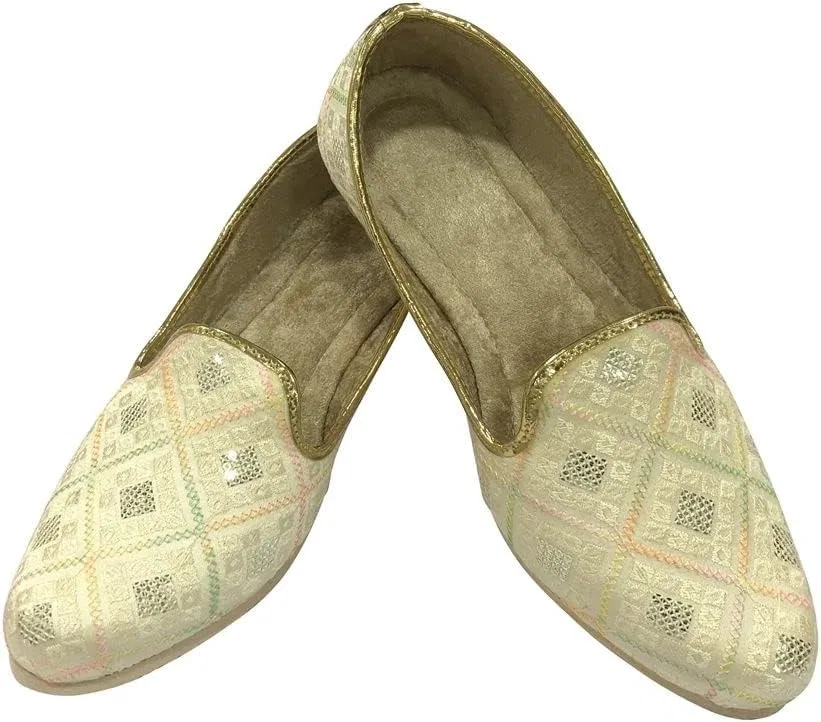 Туфли Jutti for Men Punjabi Juttis for Men Sherwani Shoes for Men Wedding Indian Mojaris Juti Step n Style, Cream-Coloured — фото 2