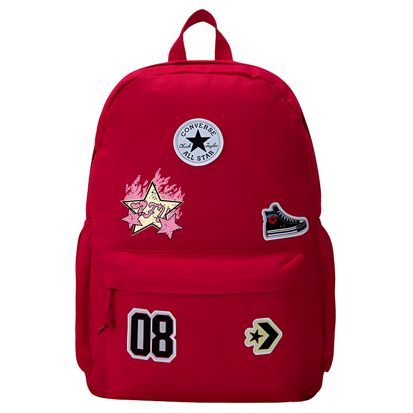 

Converse Полиэстеровый рюкзак средний размер унисекс в стиле преппи красный, Flame Stars
