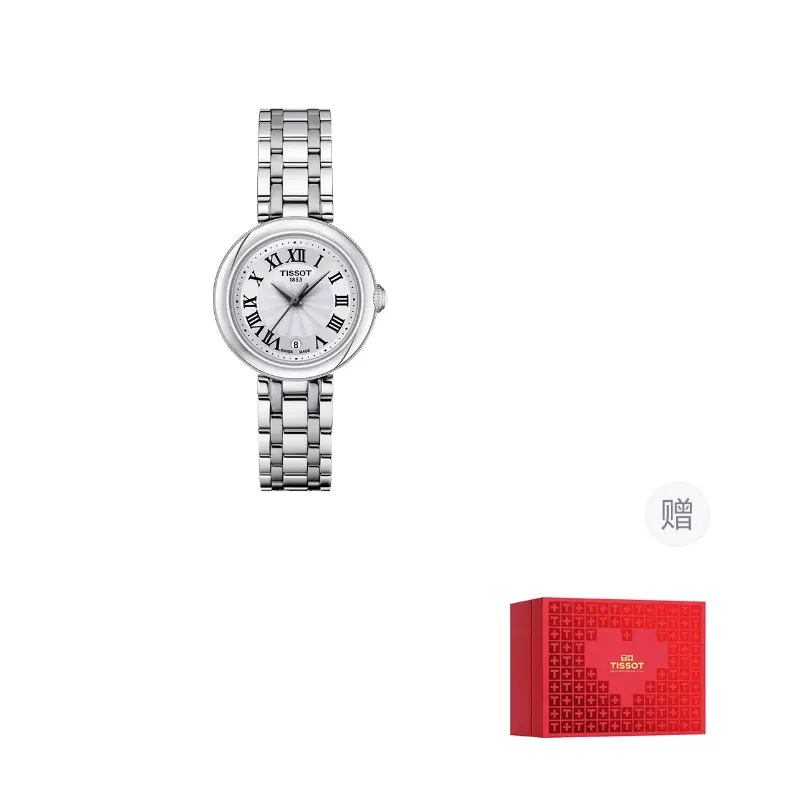 

TISSOT Часы Jiali Collection Quartz Movement Women's Watch Watch Silver Dial Stainless Steel Case Stainless Steel Watchband, Silver