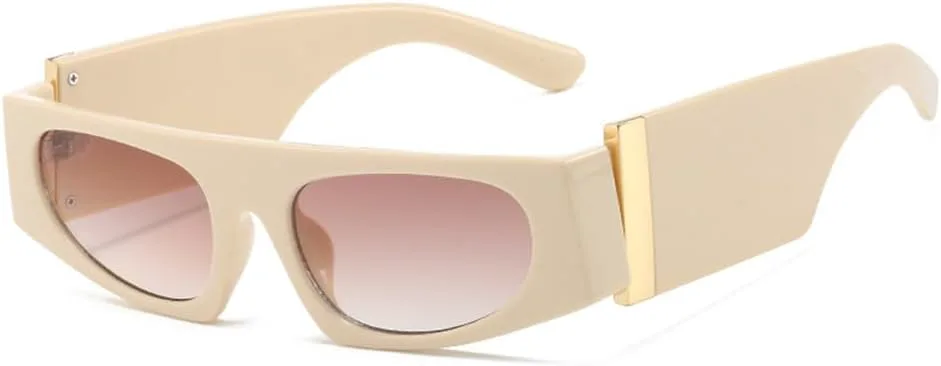 

Солнцезащитные очки прямоугольной формы для женщин, винтажные солнцезащитные очки для мужчин и женщин, очки с защитой от УФ-излучения UV400 HDUBFY, Beige