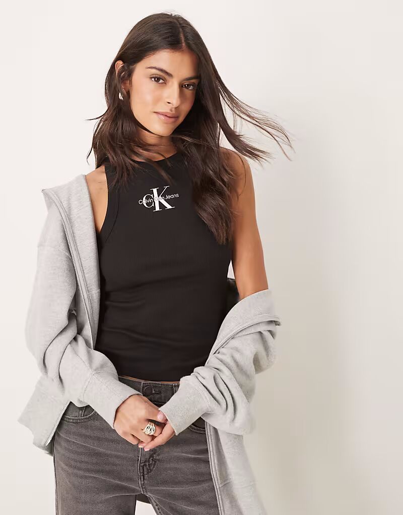 

Топ Calvin Klein Jeans monologo в черном цвете