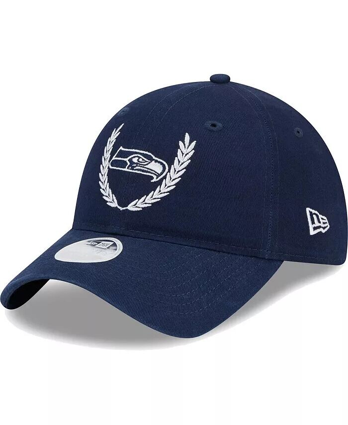 

Женская темно-синяя регулируемая шляпа Seattle Seahawks Leaves 9TWENTY New Era, синий