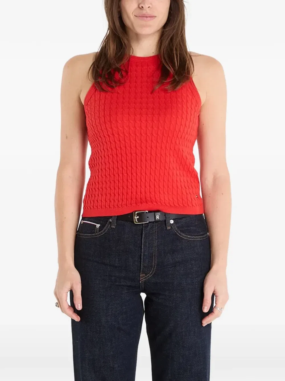 Жилет фактурной вязки Tommy Hilfiger, красный