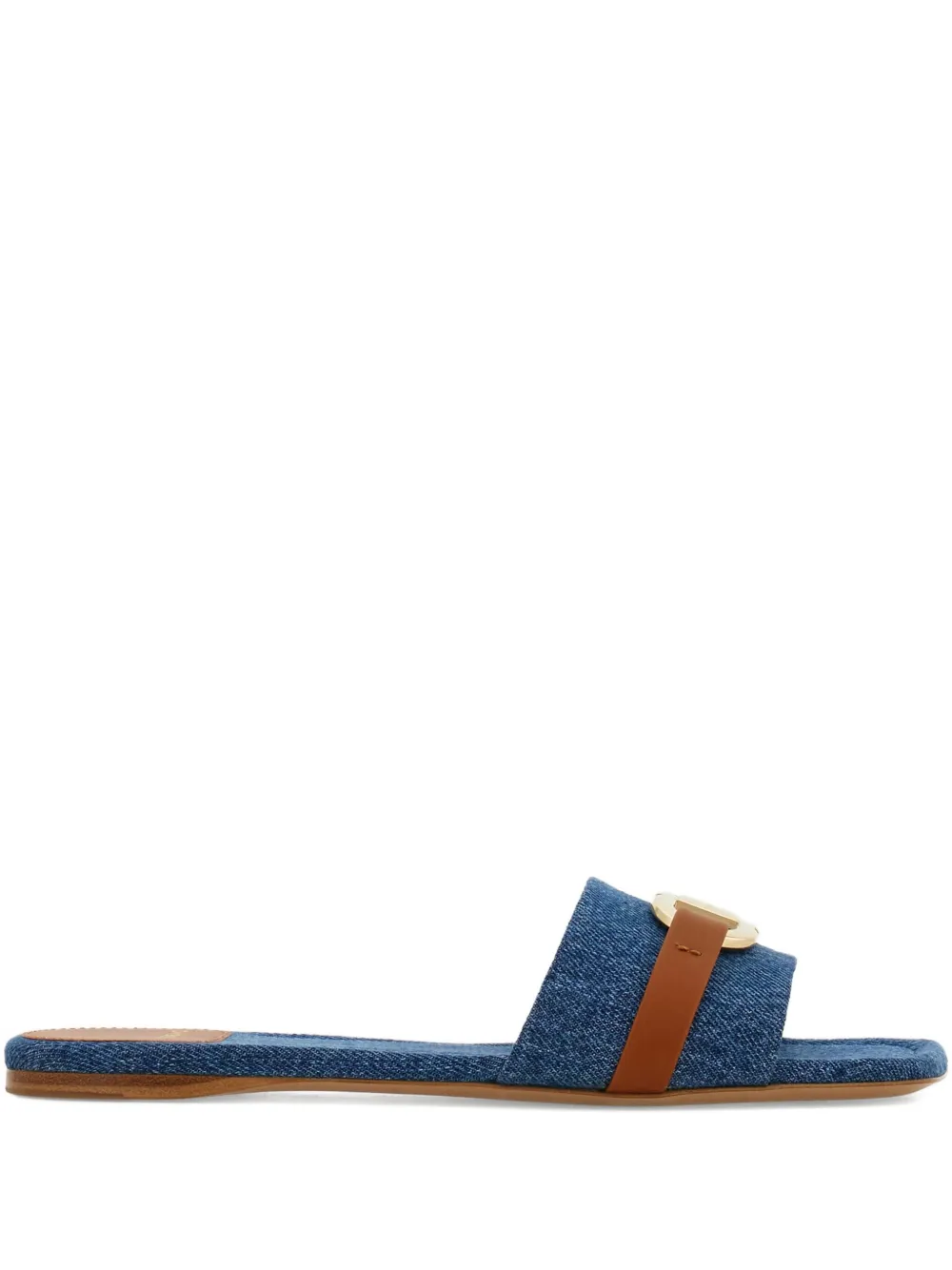 Шлепанцы с декором Gancini Ferragamo, синий