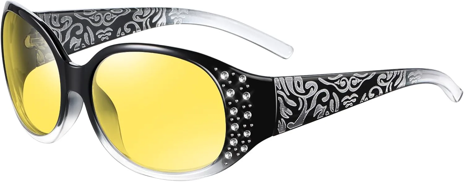 

Женские очки ночного видения HAOLOTA с антибликовым поляризованным покрытием, облегающие, для защиты от УФ-излучения в ночное время, Nv02 Gradient Black/Night Vision