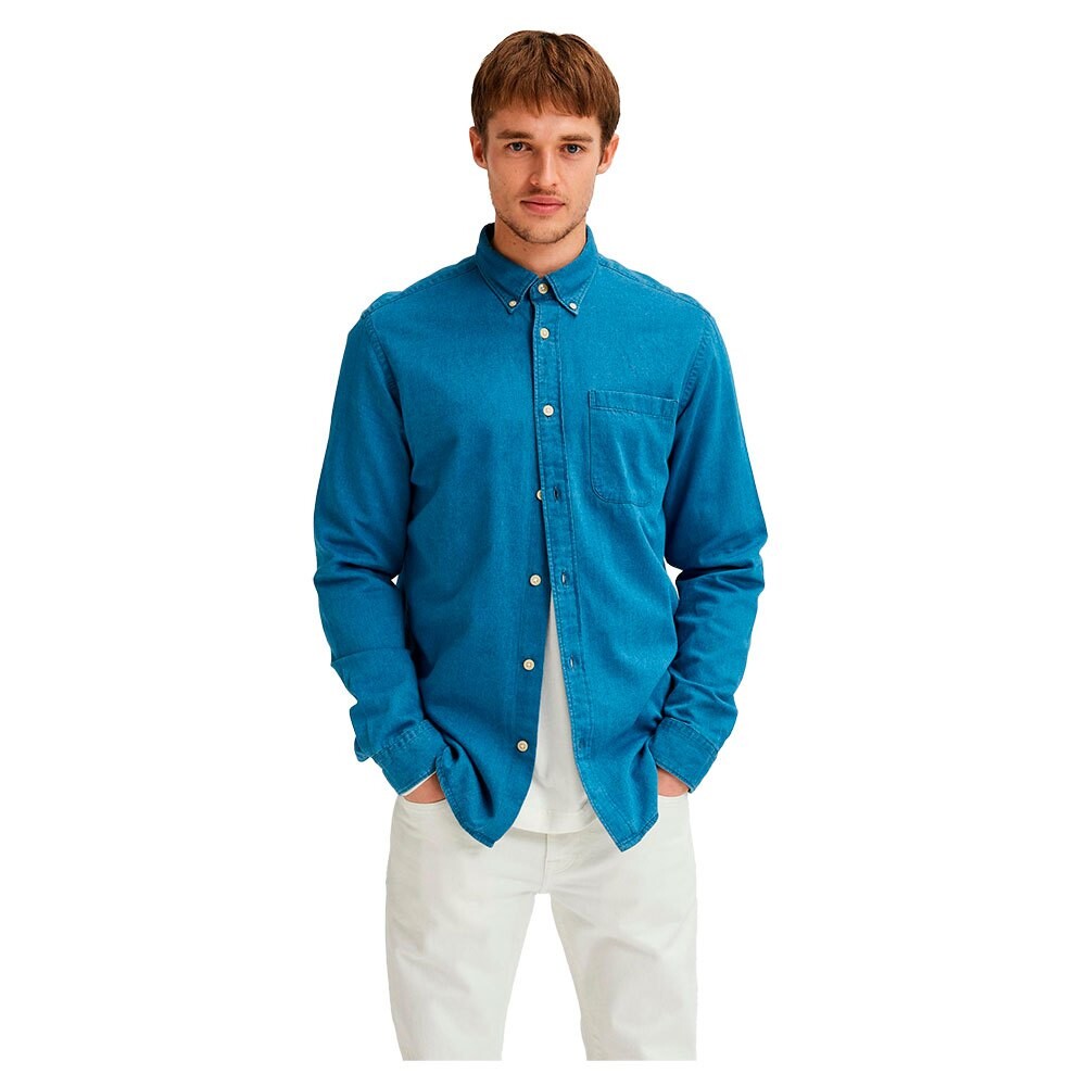 

Рубашка Selected Regrick Denim, синий