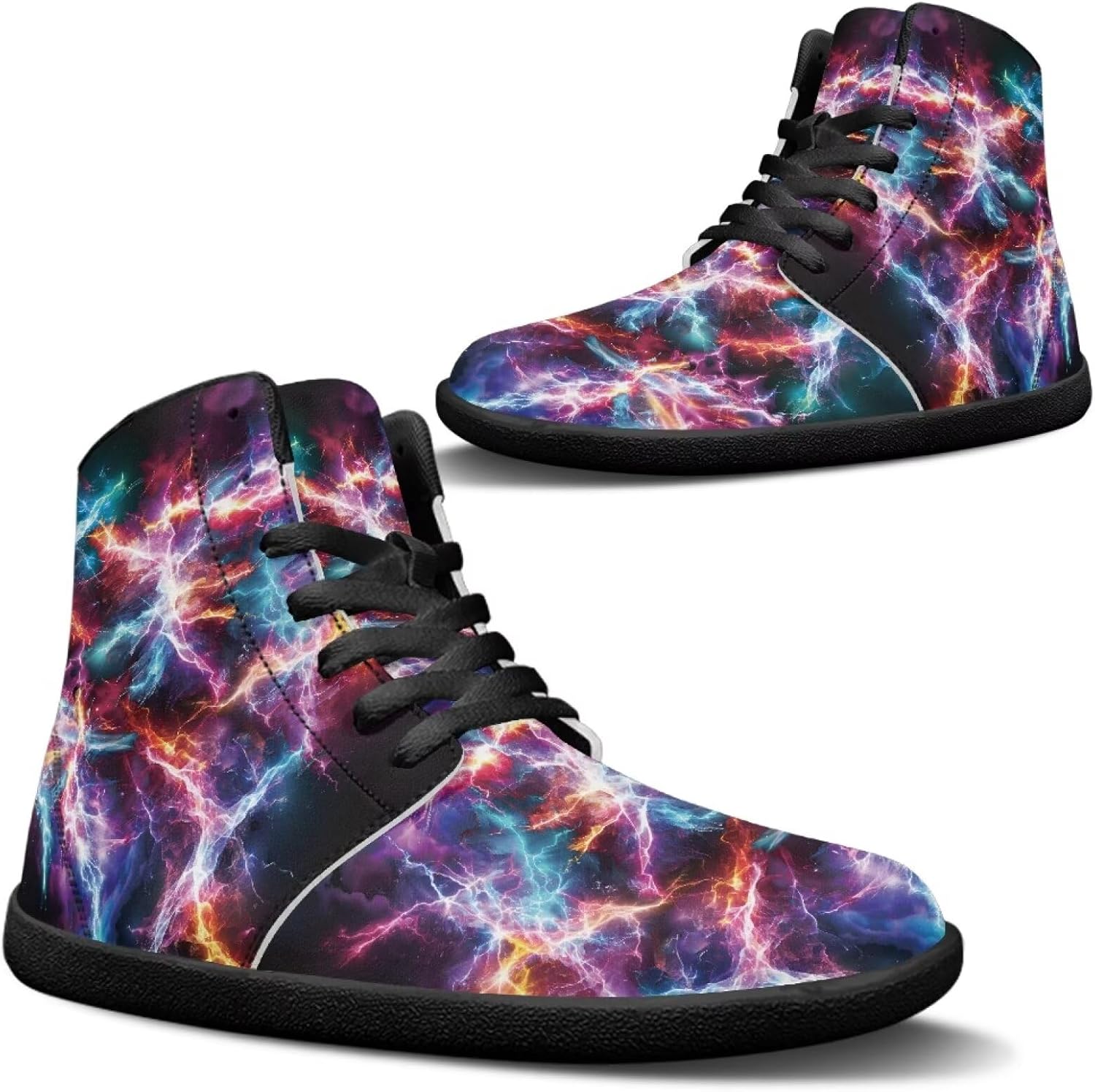 

Мужские высокие кроссовки Легкие, комфортные, широкий носок, обувь для босоногой ходьбы, противоскользящие, с нулевым перепадом, спортивные кроссовки Размеры США 5-14 Qoiuvncy, Lightning Starry Sky