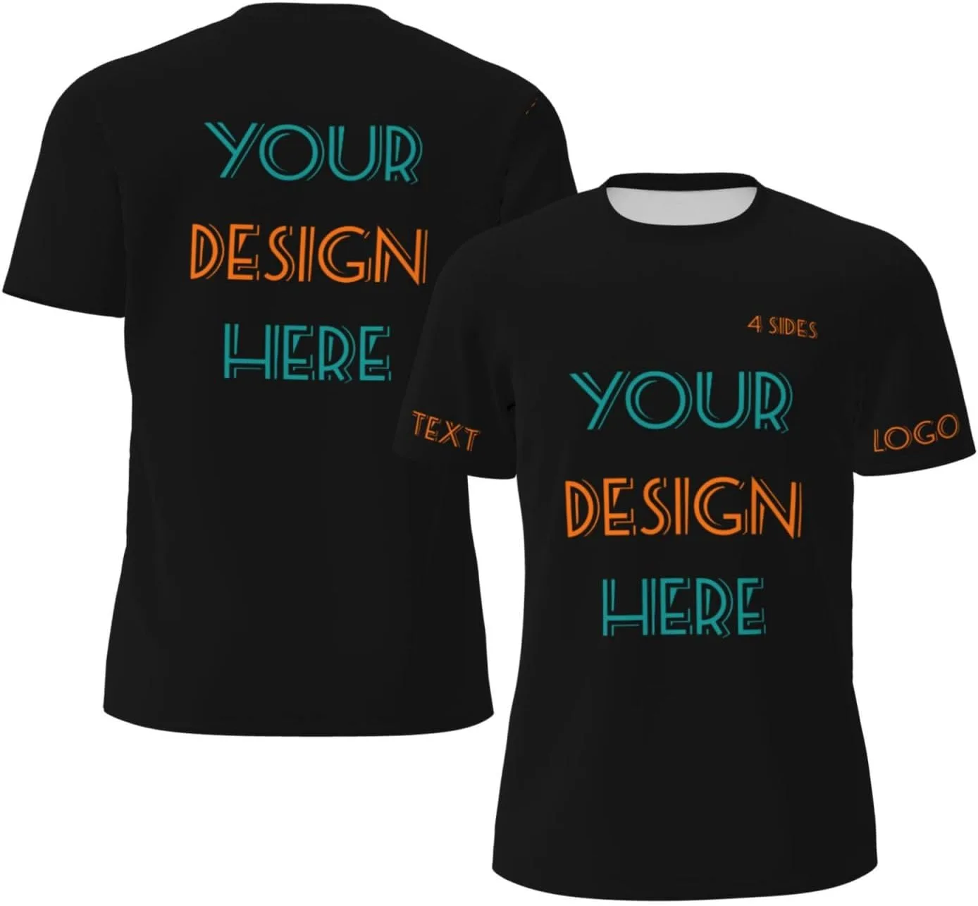 

Футболка Custom с принтом на 4 сторонах