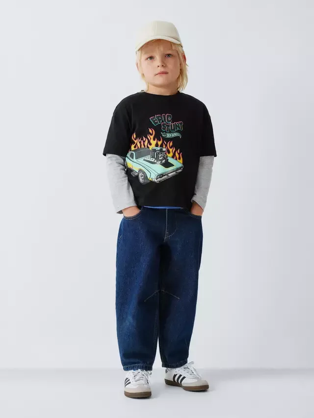Детская хлопковая футболка Hot Wheels, черная Brand Threads — фото 2